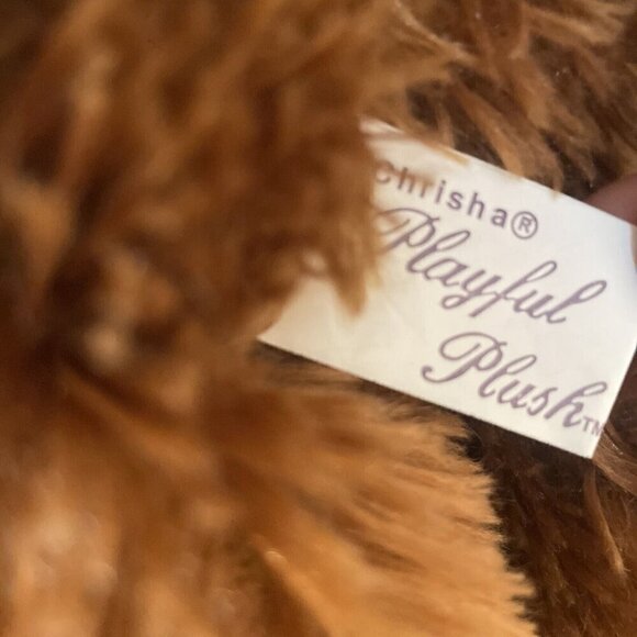 Chrisha Creations Bear Playful Plush Stuffed Animal 2003 Brown 16" No Sound - Picture 7 of 8